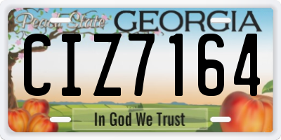 GA license plate CIZ7164