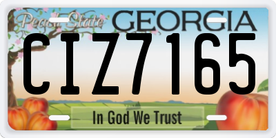 GA license plate CIZ7165