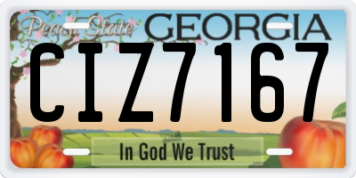 GA license plate CIZ7167