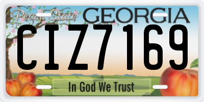 GA license plate CIZ7169