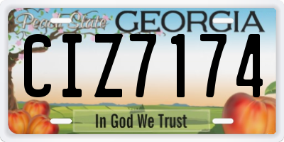 GA license plate CIZ7174