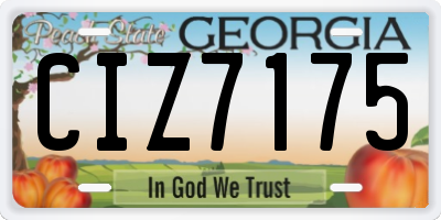 GA license plate CIZ7175