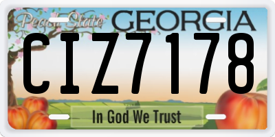 GA license plate CIZ7178