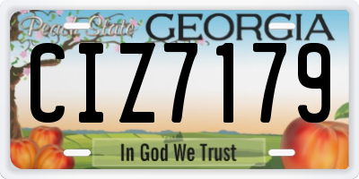 GA license plate CIZ7179