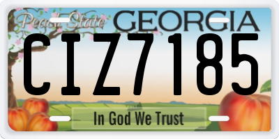 GA license plate CIZ7185