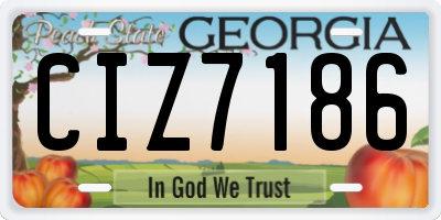 GA license plate CIZ7186