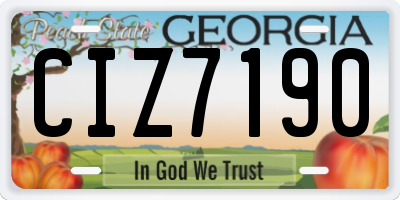 GA license plate CIZ7190