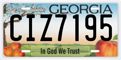 GA license plate CIZ7195