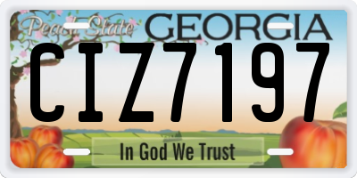 GA license plate CIZ7197
