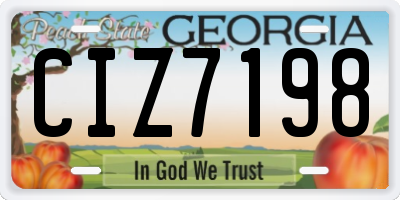GA license plate CIZ7198