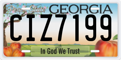 GA license plate CIZ7199