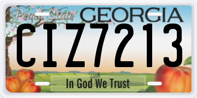 GA license plate CIZ7213