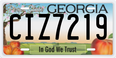 GA license plate CIZ7219