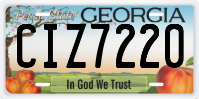 GA license plate CIZ7220