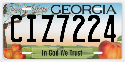 GA license plate CIZ7224