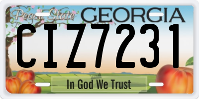 GA license plate CIZ7231