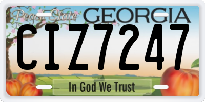GA license plate CIZ7247