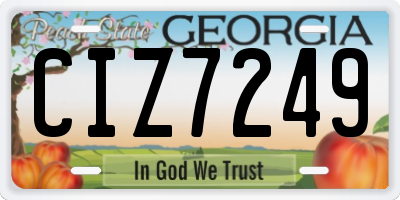 GA license plate CIZ7249