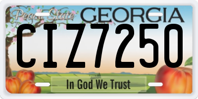 GA license plate CIZ7250
