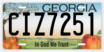 GA license plate CIZ7251