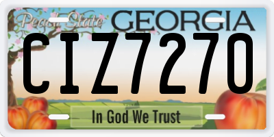 GA license plate CIZ7270