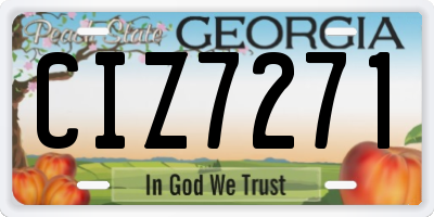 GA license plate CIZ7271