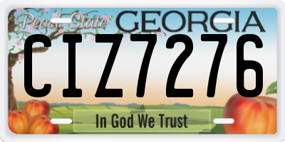 GA license plate CIZ7276