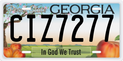 GA license plate CIZ7277