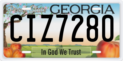 GA license plate CIZ7280