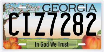GA license plate CIZ7282