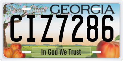 GA license plate CIZ7286