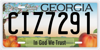 GA license plate CIZ7291