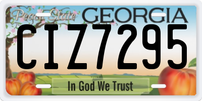 GA license plate CIZ7295