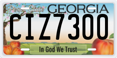 GA license plate CIZ7300