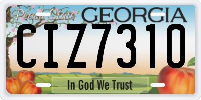 GA license plate CIZ7310