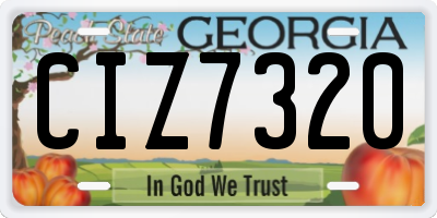 GA license plate CIZ7320