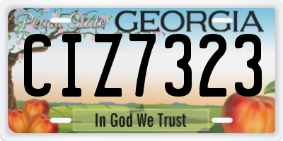 GA license plate CIZ7323