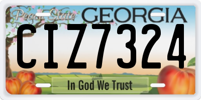 GA license plate CIZ7324