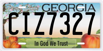 GA license plate CIZ7327