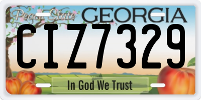 GA license plate CIZ7329