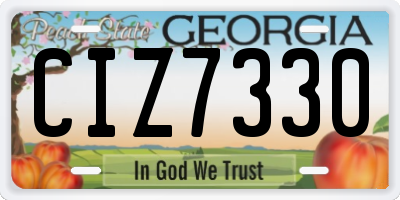 GA license plate CIZ7330