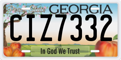 GA license plate CIZ7332