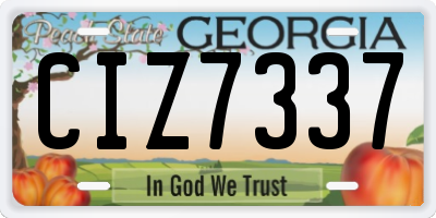 GA license plate CIZ7337