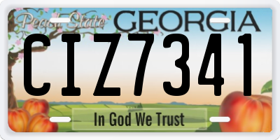 GA license plate CIZ7341