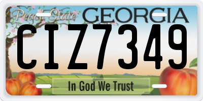 GA license plate CIZ7349