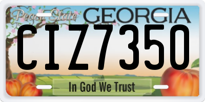 GA license plate CIZ7350