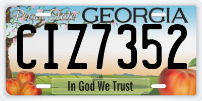 GA license plate CIZ7352
