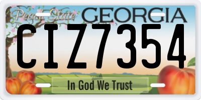 GA license plate CIZ7354