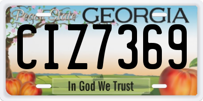 GA license plate CIZ7369