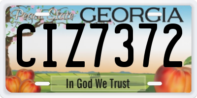 GA license plate CIZ7372